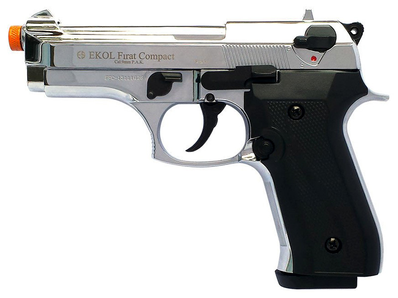 EKOL V92F Compact Front Firing Chrome Blank Gun