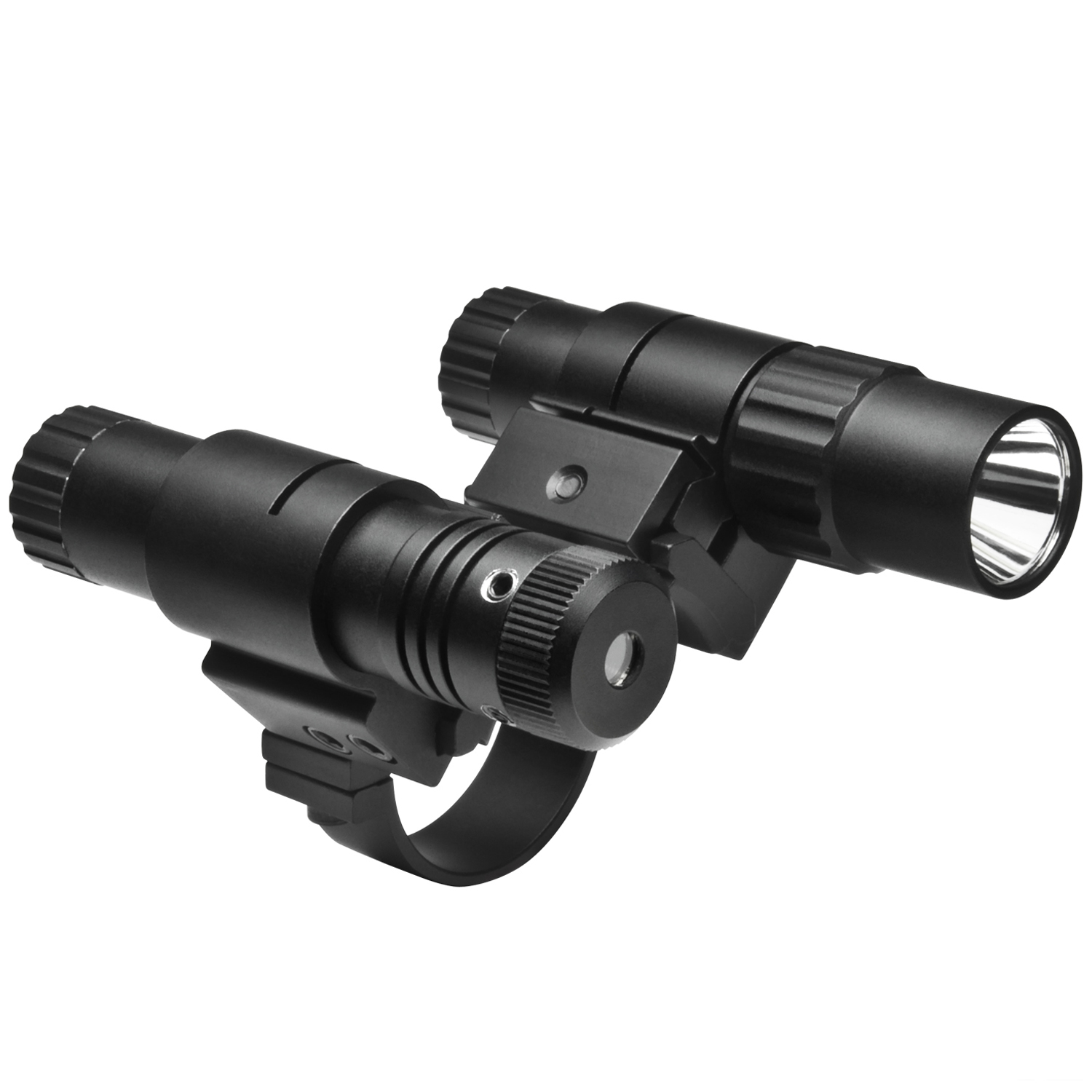 Ncstar Double Rail Scope Adapter And Flashlight With Green Laser Set