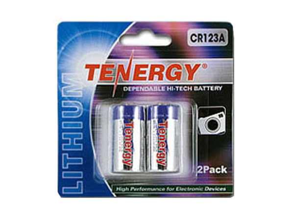 Tenergy 3V 1400mAh Propel Lithium Primary CR123A Batteries with PTC Protection - 2 Pack