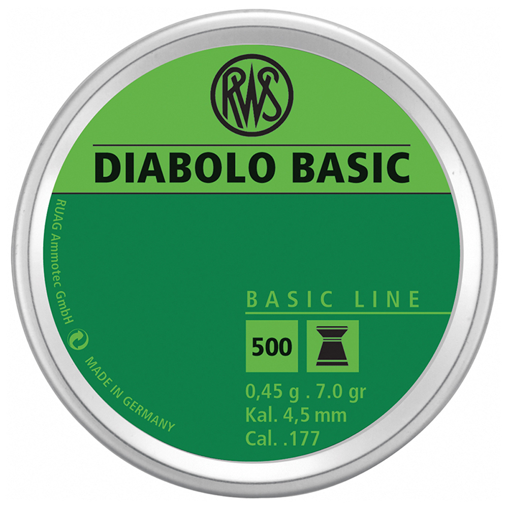 RWS Diabolo Basic 0.45 .177 Cal Pellets 500-Pack