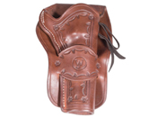Western Justice Hand Tooled 6 Inch Leather Holster