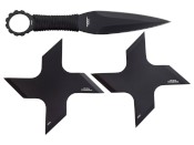 American Pride Skull Throwing Knife & 2 Throwing Stars