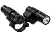 Ncstar Double Rail Scope Adapter And Flashlight With Green Laser Set