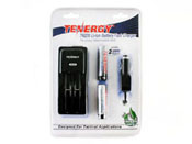Tenergy 3.7V 2600mAh Li-Ion 18650 Button Top Batteries with Smart Charger
