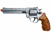 Zoraki R1 Silver 6 Inch Barrel - Blank Gun Revolver with Wood Grips